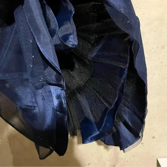 Hailey Logan by Adrianna Papell Formal Blue Glitter Mini Dress Size Juniors 5/6 - Picture 7 of 10